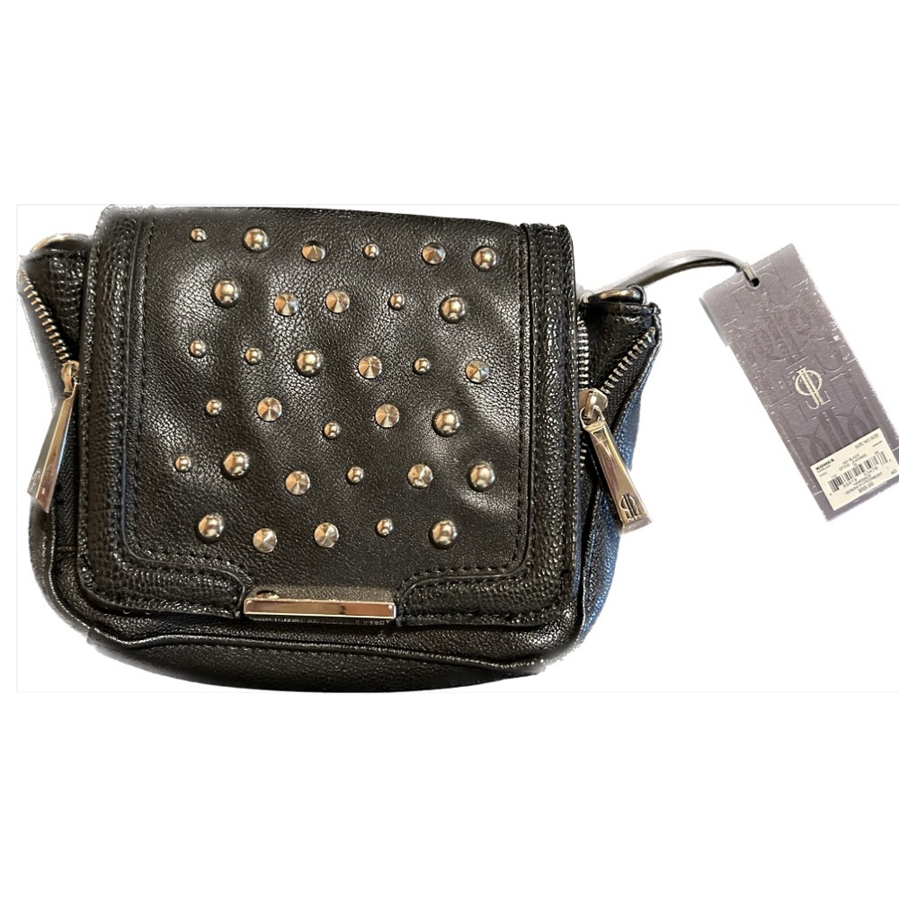 J-LO/Jennifer Lopez Black-Studded “Veronica” Crossbody Bag